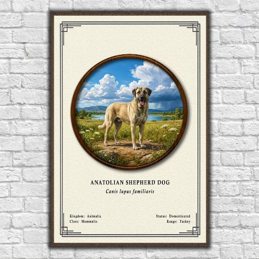 Anatolian Shepherd Dog Zoology Series Poster