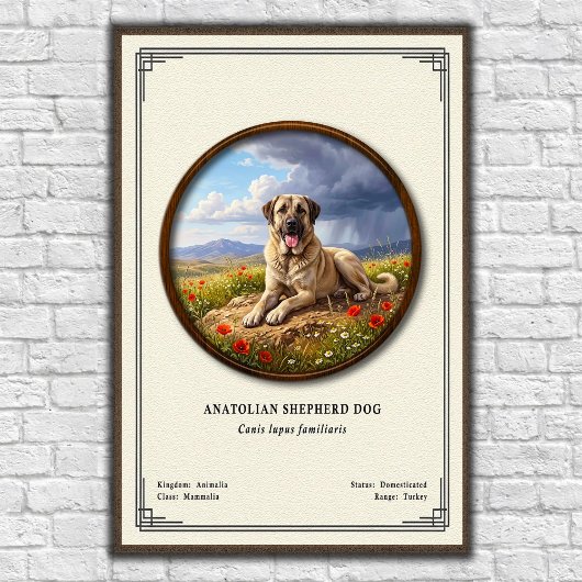 Anatolian Shepherd Dog Zoology Series Poster