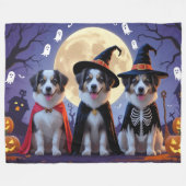 Anatolian Shepherd Dogs Pumpkin Halloween Funny Fleecedecke (Vorderseite (Horizontal))