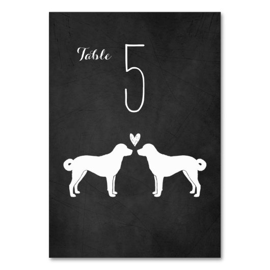 Anatolian Shepherd Hunde Hochzeit Empfang Tischnummer (Vorderseite)
