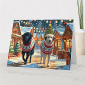 Anatolian Shepherd Hunde Weihnachtsschneeurlaub Karte (Vorderseite)