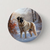 Anatolian Shepherd Let It Snow Christmas Button (Vorderseite)