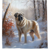Anatolian Shepherd Let It Snow Christmas Duschvorhang (Vorderseite)