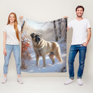 Anatolian Shepherd Let It Snow Christmas Fleecedecke