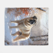 Anatolian Shepherd Let It Snow Christmas Fleecedecke (Vorderseite (Horizontal))