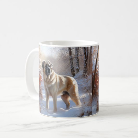 Anatolian Shepherd Let It Snow Christmas Kaffeetasse (Vorderseite Links)