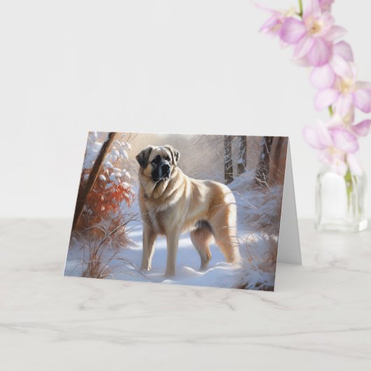 Anatolian Shepherd Let It Snow Christmas Karte (Orchidee)