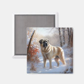 Anatolian Shepherd Let It Snow Christmas Magnet (Vorderseite/Rückseite)