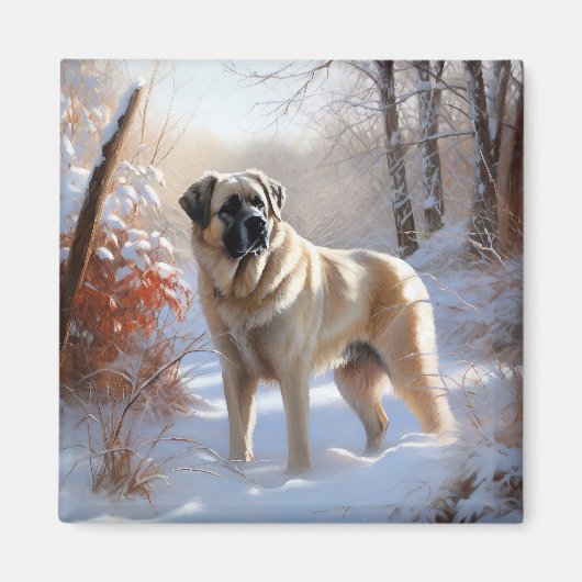 Anatolian Shepherd Let It Snow Christmas Magnet (Vorne)
