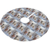 Anatolian Shepherd Let It Snow Christmas Polyester Weihnachtsbaumdecke (Schrägansicht)