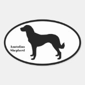 Anatolian Shepherd Silhouette Ovaler Aufkleber (Vorderseite)