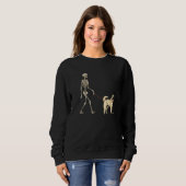 Anatolian Shepherd Skeleton Dog Walking Halloween Sweatshirt (Vorne ganz)