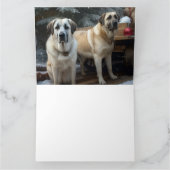 Anatolian Shepherd Snowy Sleigh Weihnachtsdekor Karte (Innenseite)