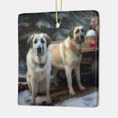 Anatolian Shepherd Snowy Sleigh Weihnachtsdekor Keramikornament (Links)