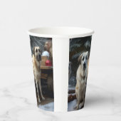 Anatolian Shepherd Snowy Sleigh Weihnachtsdekor Pappbecher (Rechts)