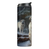 Anatolian Shepherd Snowy Sleigh Weihnachtsdekor Thermosbecher (Nach links gedreht)