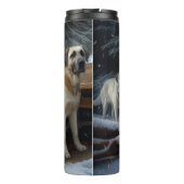 Anatolian Shepherd Snowy Sleigh Weihnachtsdekor Thermosbecher (Rückseite)