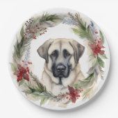 Anatolian Shepherd Weihnachtsfeiertag Pappteller (Vorderseite)
