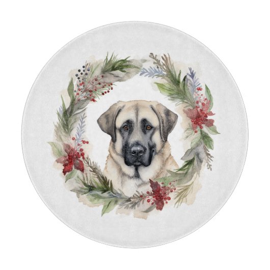 Anatolian Shepherd Weihnachtsfeiertag Schneidebrett (Vorderseite)