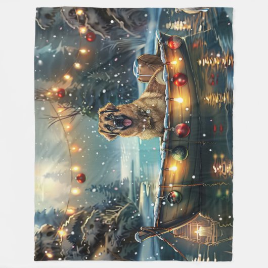 Anatolian Shepherd Weihnachtsfeiertage Fleecedecke (Vorderseite)