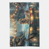 Anatolian Shepherd Weihnachtsfeiertage Geschirrtuch (Vertikal)