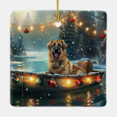 Anatolian Shepherd Weihnachtsfeiertage Keramikornament (Rückseite)