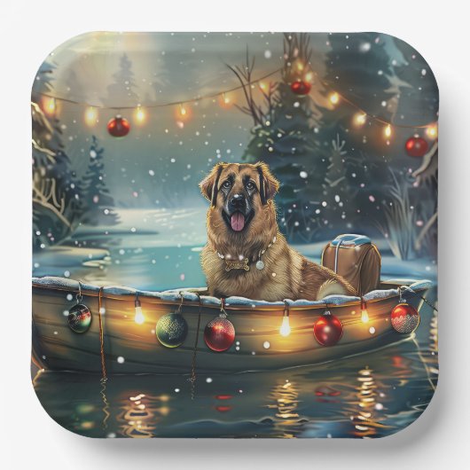 Anatolian Shepherd Weihnachtsfeiertage Pappteller (Vorderseite)