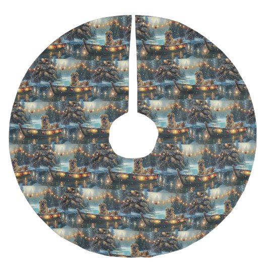 Anatolian Shepherd Weihnachtsfeiertage Polyester Weihnachtsbaumdecke (Vorderseite)