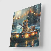 Anatolian Shepherd Weihnachtsfeiertage Quadratische Wanduhr (Winkel)
