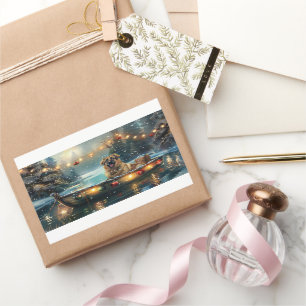 Anatolian Shepherd Weihnachtsfeiertage Rechteckiger Aufkleber