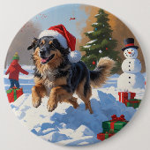 Anatolian Shepherd Weihnachtsfest Schnee Button (Vorderseite)