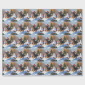 Anatolian Shepherd Weihnachtsfest Schnee Geschenkpapier (Flach)