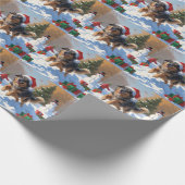Anatolian Shepherd Weihnachtsfest Schnee Geschenkpapier (Ecke)