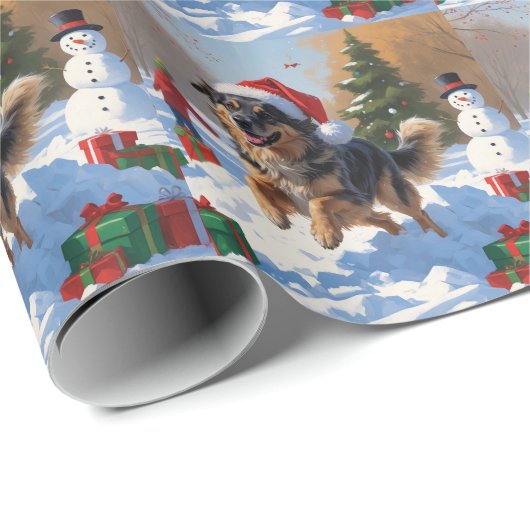 Anatolian Shepherd Weihnachtsfest Schnee Geschenkpapier (Rolleneckpunkt)