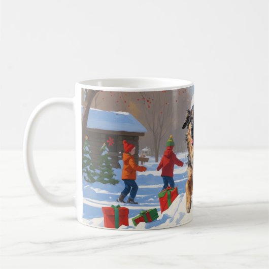 Anatolian Shepherd Weihnachtsfest Schnee Kaffeetasse (Links)