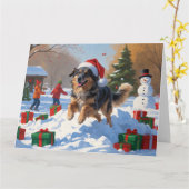 Anatolian Shepherd Weihnachtsfest Schnee Karte (Gelbe Blume)