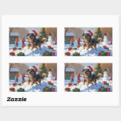 Anatolian Shepherd Weihnachtsfest Schnee Rechteckiger Aufkleber (Blatt)