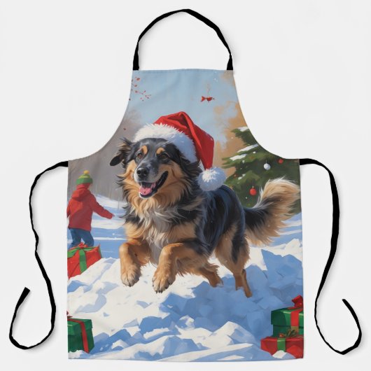 Anatolian Shepherd Weihnachtsfest Schnee Schürze (Vorderseite)