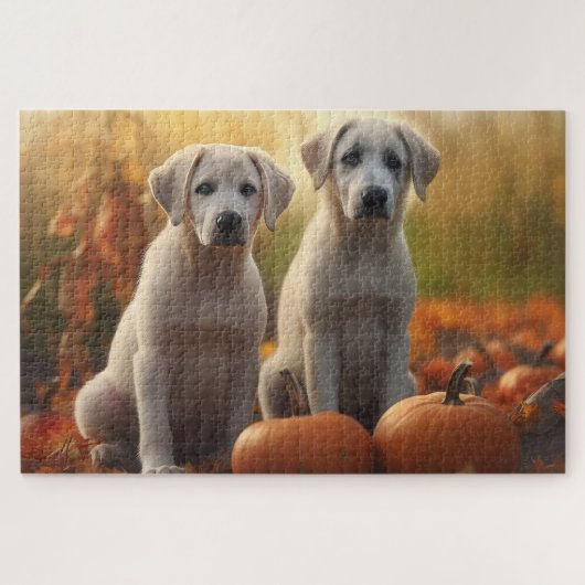 Anatolian Shepherd Welpe Herbst Delight Pumpkin Puzzle (Horizontal)