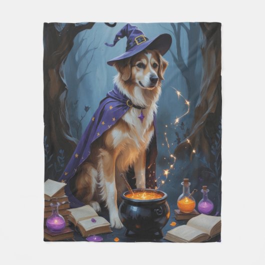 Anatolian Shepherd Whimsical Halloween Malerei Fleecedecke (Vorderseite)
