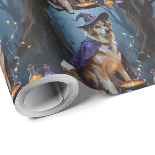 Anatolian Shepherd Whimsical Halloween Malerei Geschenkpapier (Rolleneckpunkt)