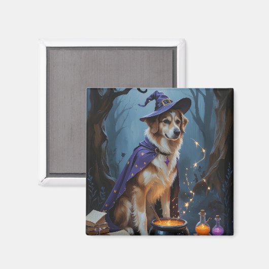 Anatolian Shepherd Whimsical Halloween Malerei Magnet (Vorderseite/Rückseite)