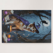 Anatolian Shepherd Whimsical Halloween Malerei Puzzle (Horizontal)