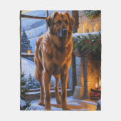 Anatolian Shepherd With Christmas Lights Holiday Fleecedecke (Vorderseite)