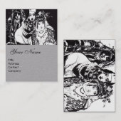 ANATOLIANISCHE MÄDCHEN Zeichnend Schwarz-weißes Gr Visitenkarte (Vorne/Hinten)