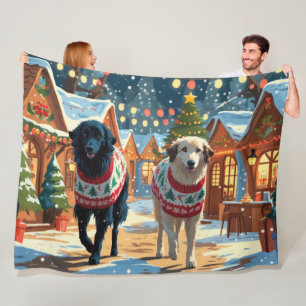Anatolische Hirtenhunde Weihnachten Schnee Urlaub Fleecedecke