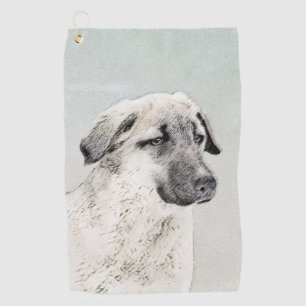 Anatolische Hirtenmalerei - Original Hundekunst Golfhandtuch