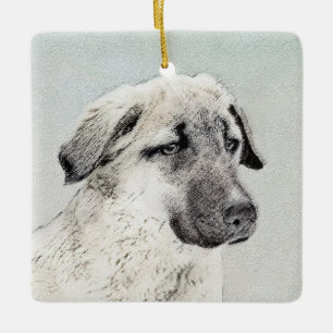 Anatolische Hirtenmalerei - Original Hundekunst Keramikornament