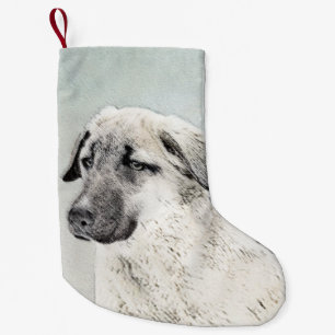 Anatolische Hirtenmalerei - Original Hundekunst Kleiner Weihnachtsstrumpf