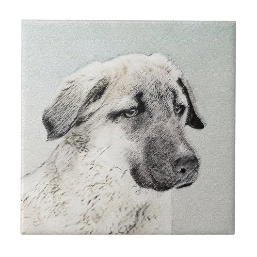 Anatolische Hirtenmalerei - Originelle Hundekunst Fliese (Vorderseite)